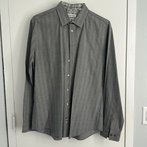 Gray plaid Calvin Klein dress shirt